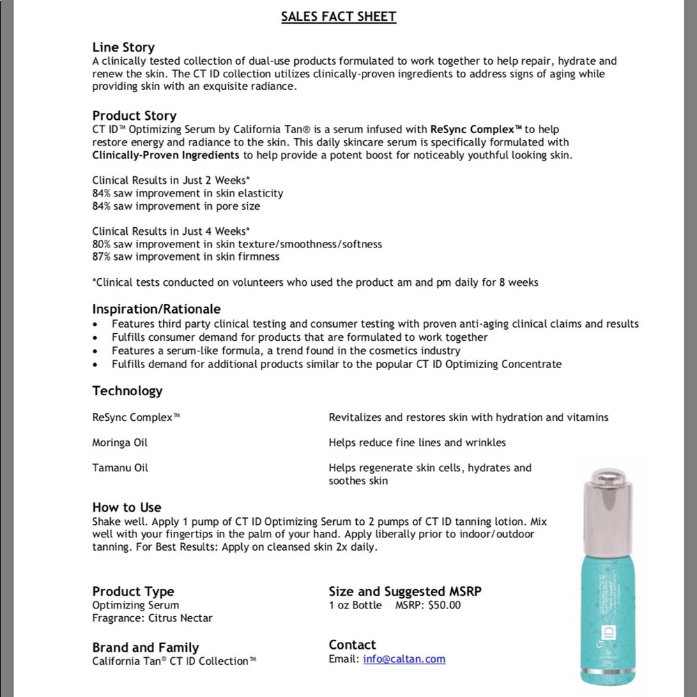 CT ID Serum Facial Tanning Lotion